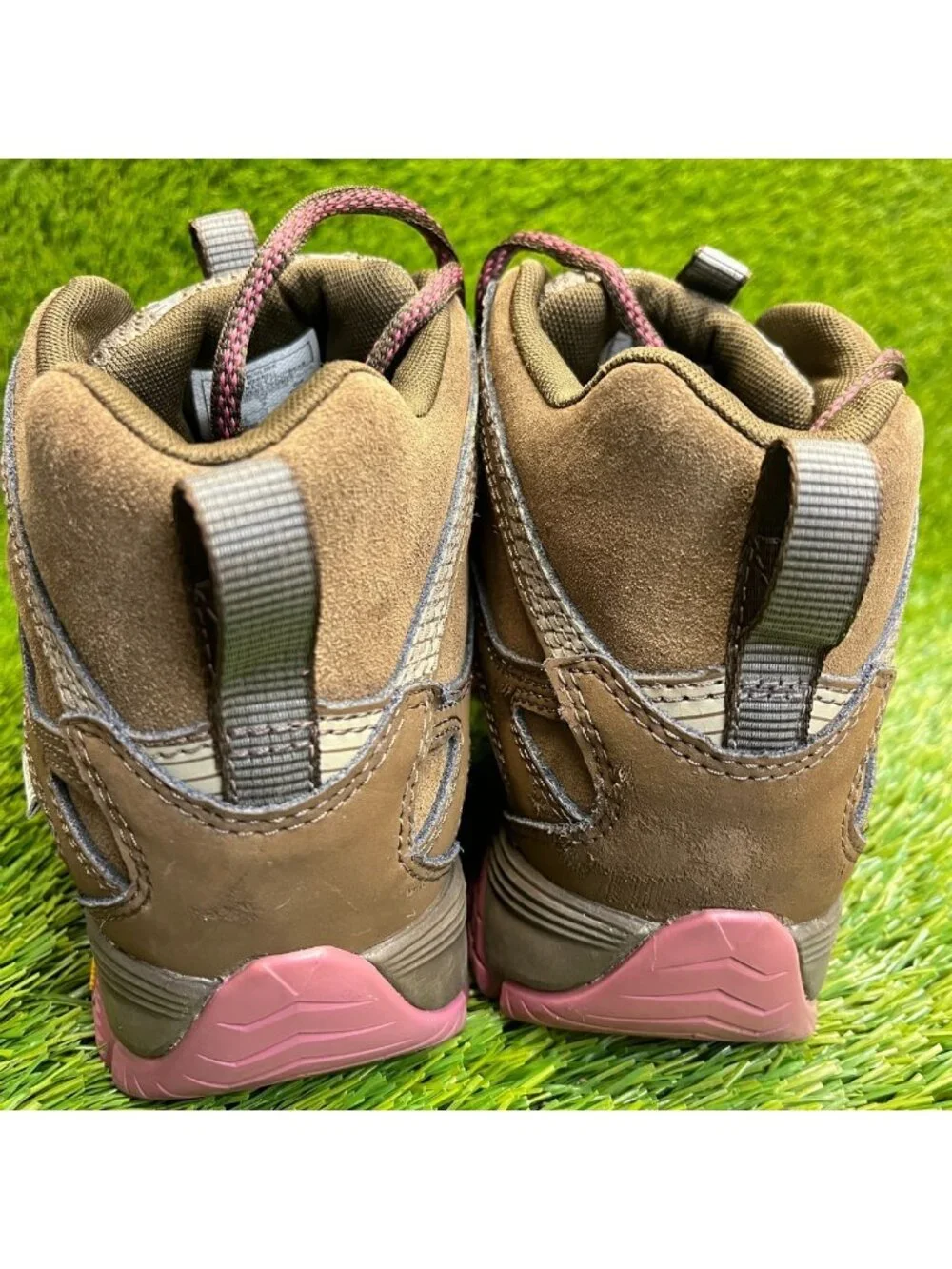 Merrell Moab FST Boulder Mid Womens Size 9.5 Brown Athletic Trail Hiking Shoes
